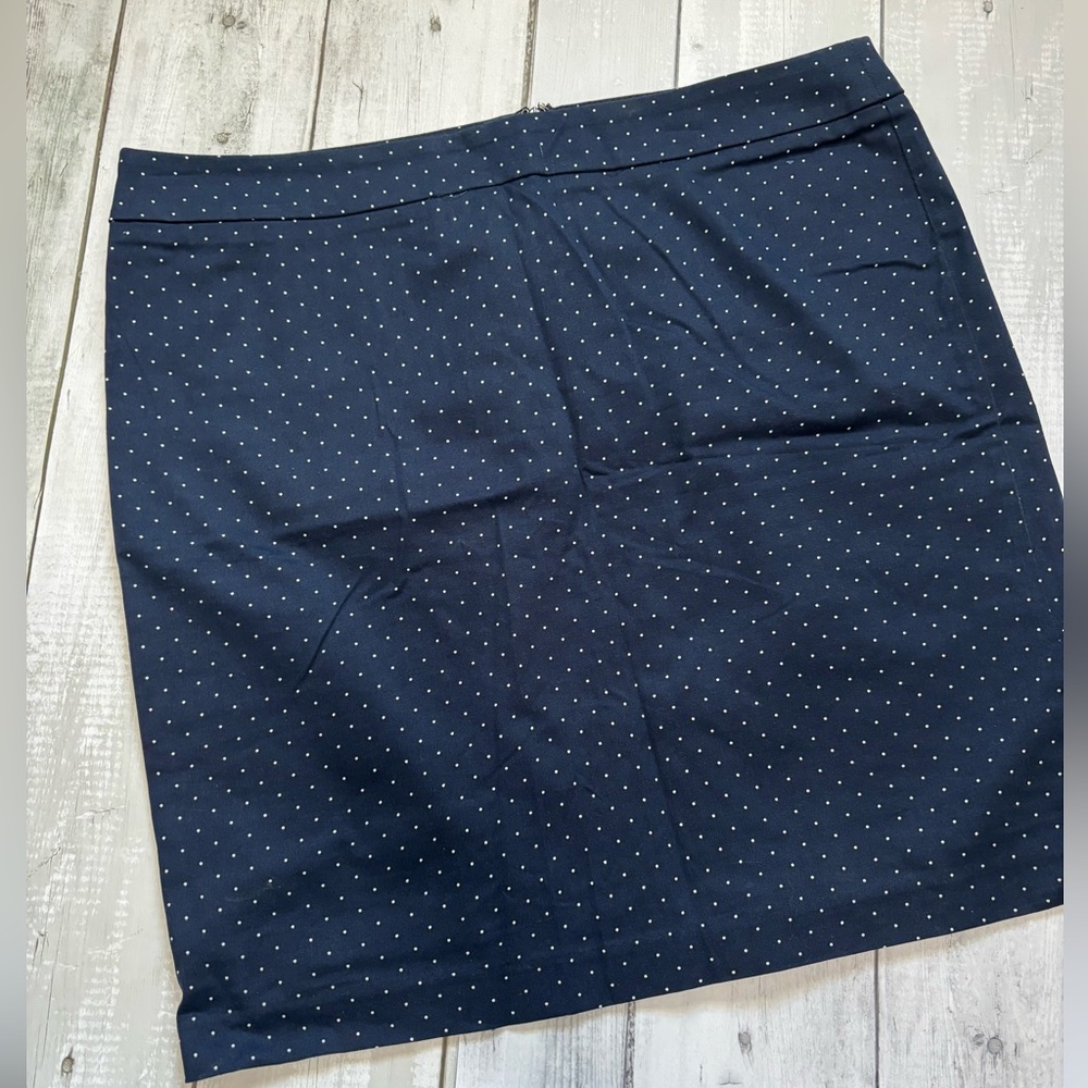 George Dark Blue Pencil Skirt with White Dots
